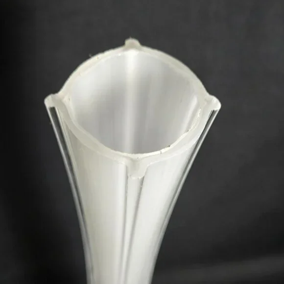 Vintage Clear Glass Floor Bud Vase 16" Tall Trumpet Stretch Flared Base Decor - Picture 4 of 9